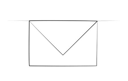 continuous drawing of an envelope in one line.のイラスト素材