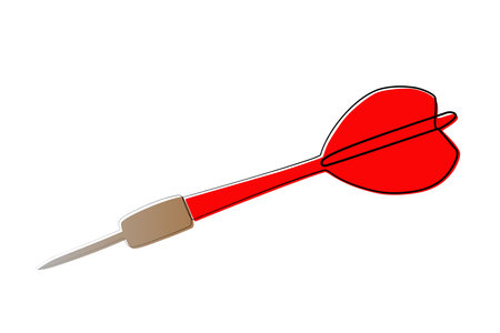 continuous drawing of a dart for darts in one lineのイラスト素材