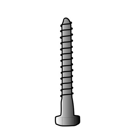 continuous screw drawing with one line. vector illustrationのイラスト素材