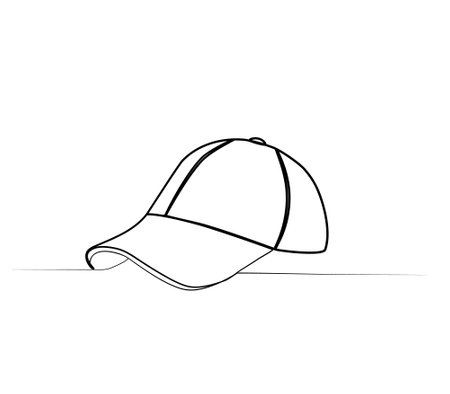 continuous drawing of a cap in one line.のイラスト素材