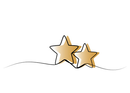 continuous star drawing with one lineのイラスト素材