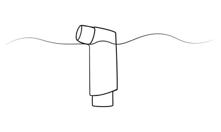 continuous one line drawing of asthma sprayのイラスト素材