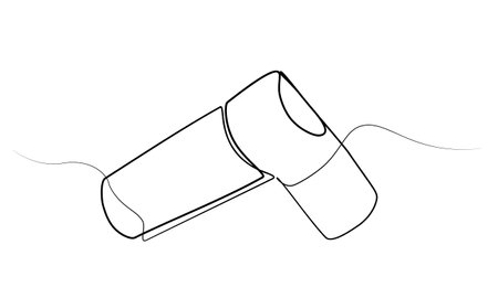 continuous one line drawing of asthma spray.のイラスト素材