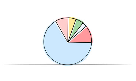 continuous drawing of a circular diagram with one line.のイラスト素材