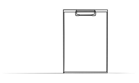 Continuous one line drawing of a paper clipboardのイラスト素材
