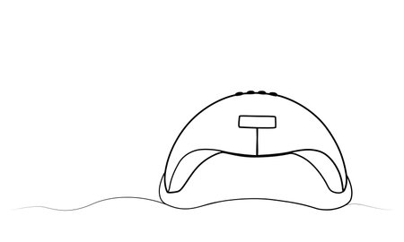 continuous drawing lamp for nails with one line. illustrationのイラスト素材