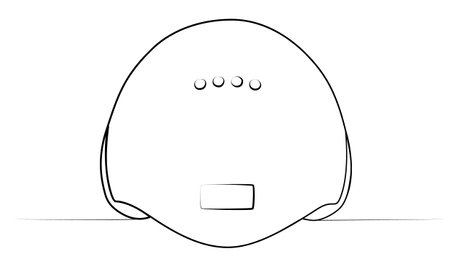 continuous drawing lamp for nails with one line. illustrationのイラスト素材