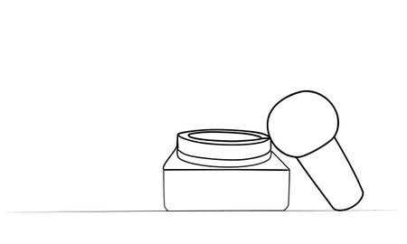 continuous drawing of foundation in one line illustrationのイラスト素材