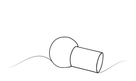 continuous drawing of a sponge with one line. illustrationのイラスト素材