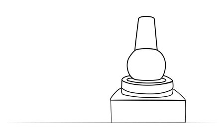 continuous drawing of foundation in one line illustrationのイラスト素材