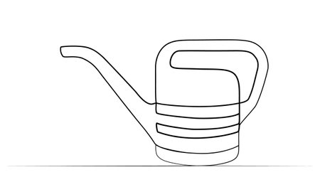 continuous drawing of a watering can in one line. vectorのイラスト素材
