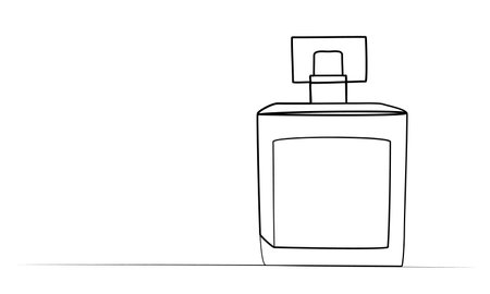 continuous drawing of perfume in one line. illustrationのイラスト素材