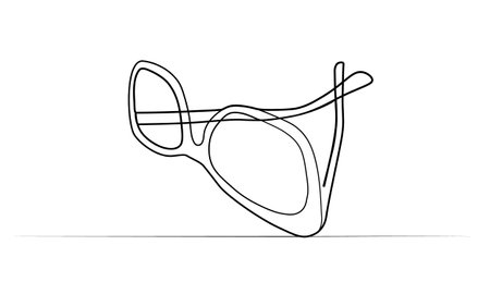 continuous drawing of glasses with one line. illustrationのイラスト素材