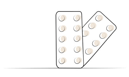 continuous drawing of tablets in one line. vectorのイラスト素材