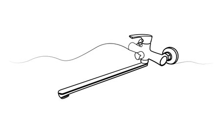 continuous drawing of a crane in one line. vectorのイラスト素材