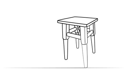 continuous drawing of a stool in one line. vectorのイラスト素材