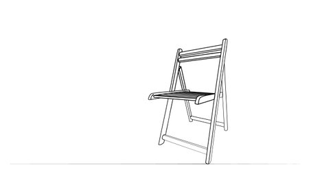 continuous drawing of a wooden chair in one line. vectorのイラスト素材
