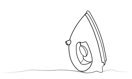 continuous iron drawing with one line. vectorのイラスト素材
