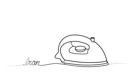 continuous iron drawing with one line. vectorのイラスト素材
