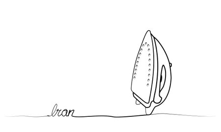 continuous iron drawing with one line. vectorのイラスト素材