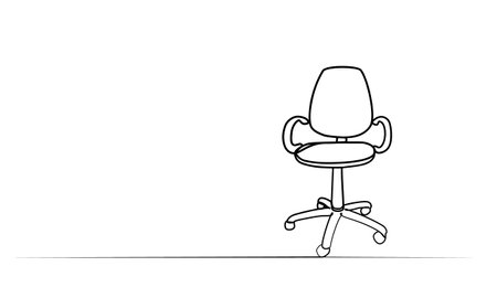 continuous drawing of a computer chair in one line. vectorのイラスト素材