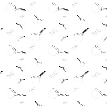 continuous coffee pattern design. vector illustrationのイラスト素材