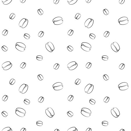 continuous coffee pattern design. vector illustrationのイラスト素材