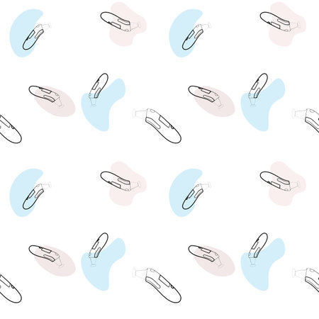 seamless pattern of electronic thermometers for measuring body temperature.のイラスト素材