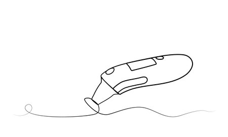 continuous drawing of an electronic thermometer with one line.のイラスト素材