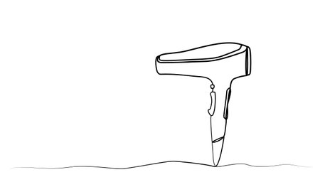 continuous drawing of a hairdryer in one line. vectorのイラスト素材