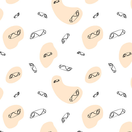 pattern continuous drawing of a bagel with one line.のイラスト素材