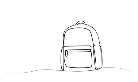 continuous one line drawing of a backpack. vectorのイラスト素材