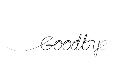 continuous drawing of the word goodbye in one line. vectorのイラスト素材