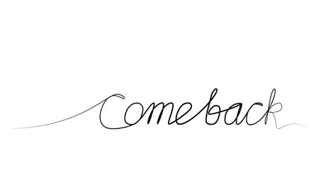 continuous drawing of the word come back in one line. vectorのイラスト素材