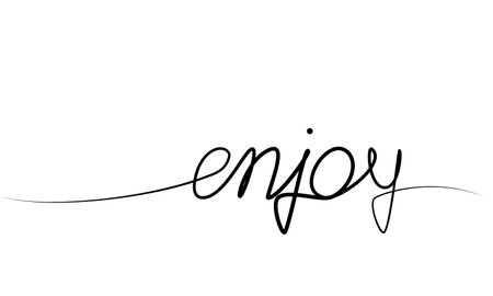 continuous drawing of the phrase enjoy with one line. vectorのイラスト素材