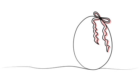 continuous drawing of an Easter egg with one line. vectorのイラスト素材