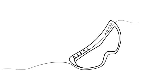 continuous drawing of glasses with one line. vectorのイラスト素材