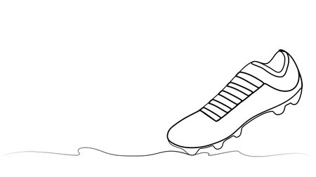 continuous one line drawing of boots. illustration of sport shoesのイラスト素材