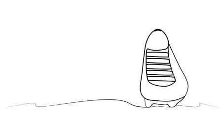 continuous one line drawing of boots. illustration of sport shoesのイラスト素材