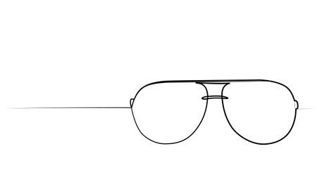 continuous one line drawing of glasses. vectorのイラスト素材