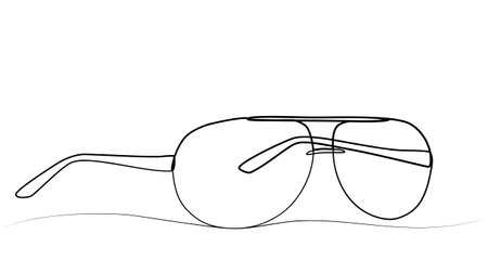 continuous one line drawing of glasses. vectorのイラスト素材