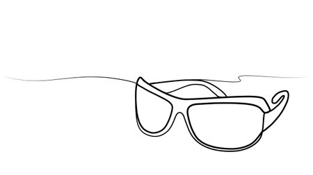 continuous one line drawing of glasses. vectorのイラスト素材