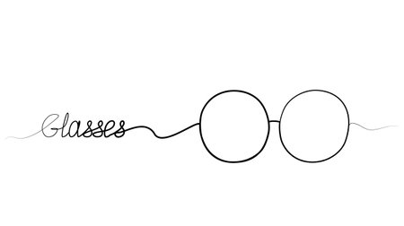 continuous one line drawing of glasses. vectorのイラスト素材