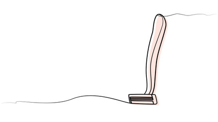 continuous one line drawing of razor. vector illustrationのイラスト素材