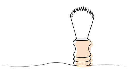continuous one line drawing of shaving brush. vector illustrationのイラスト素材