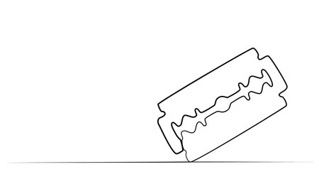 continuous one line drawing of blade. vectorのイラスト素材
