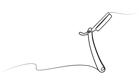 Continuous one line drawing of dangerous razor.のイラスト素材