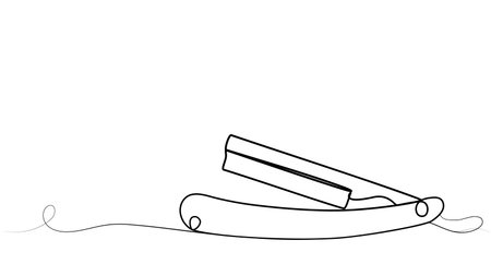 Continuous one line drawing of dangerous razor.のイラスト素材