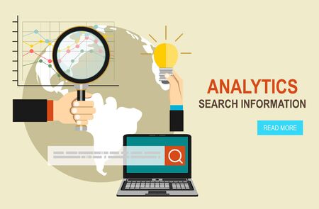 Analytics Information and Development Website Statistic. Concepts for web banners, printed and promotional materialsのイラスト素材