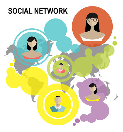 Global social network abstract scheme.のイラスト素材